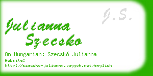 julianna szecsko business card